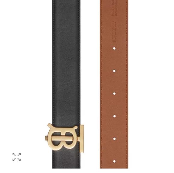 Burberry Black or Brown Reversible Belt with Gold Buckle - Picture 8 of 9